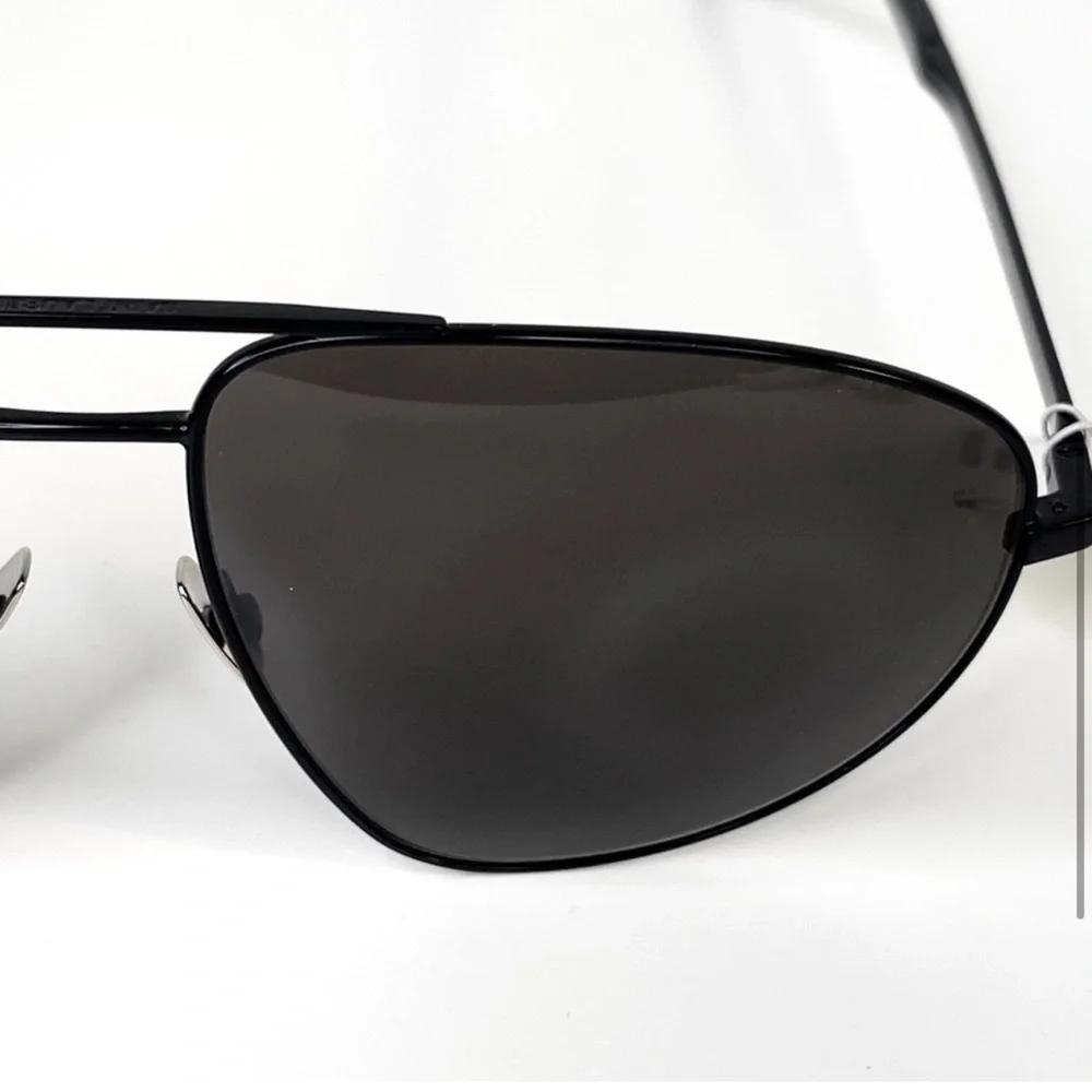 SAINT LAURENT Classic Aviator Sunglasses NEW 60mm Black Polarized